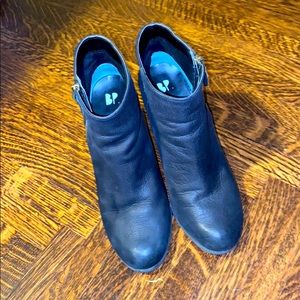 BP heeled black leather booties sz 9M
